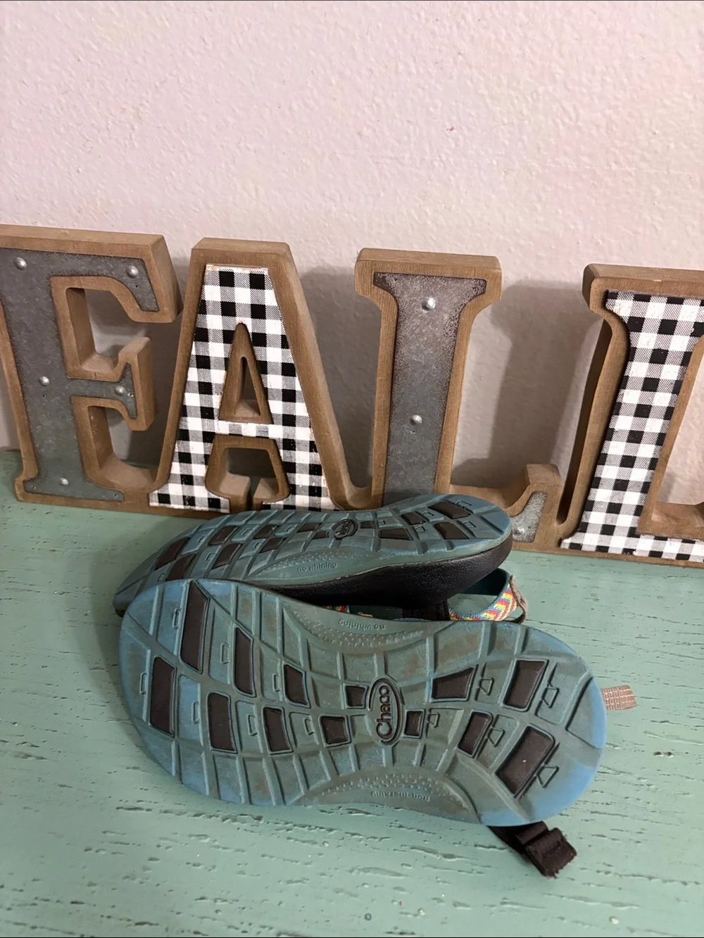 Chaco Kids Rainbow Strap Sandals with Brown Footbed